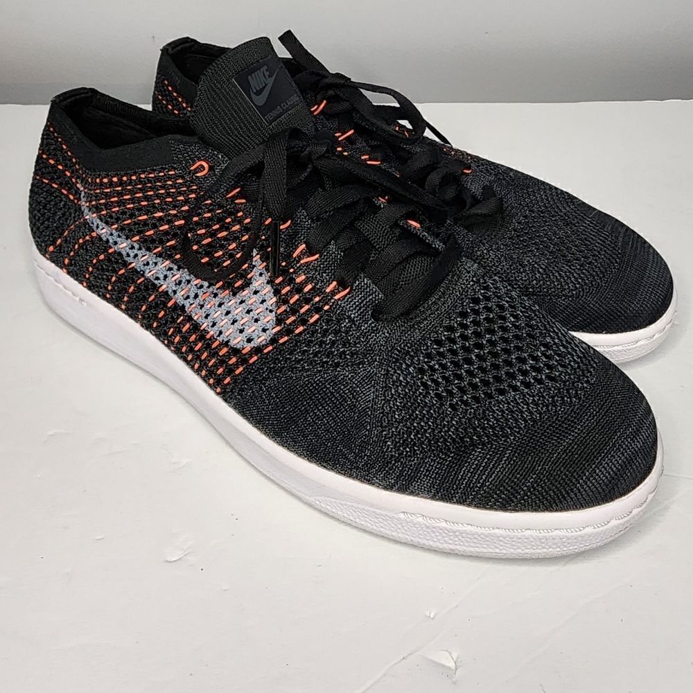 Nike Tennis Classic Ultra Flyknit 833860-001 Womens Black Orange Shoe 12 NWOT